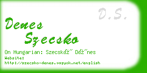 denes szecsko business card